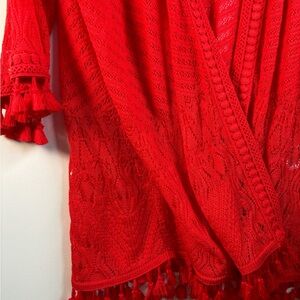 Chico’s lightweight red shrug\sweater